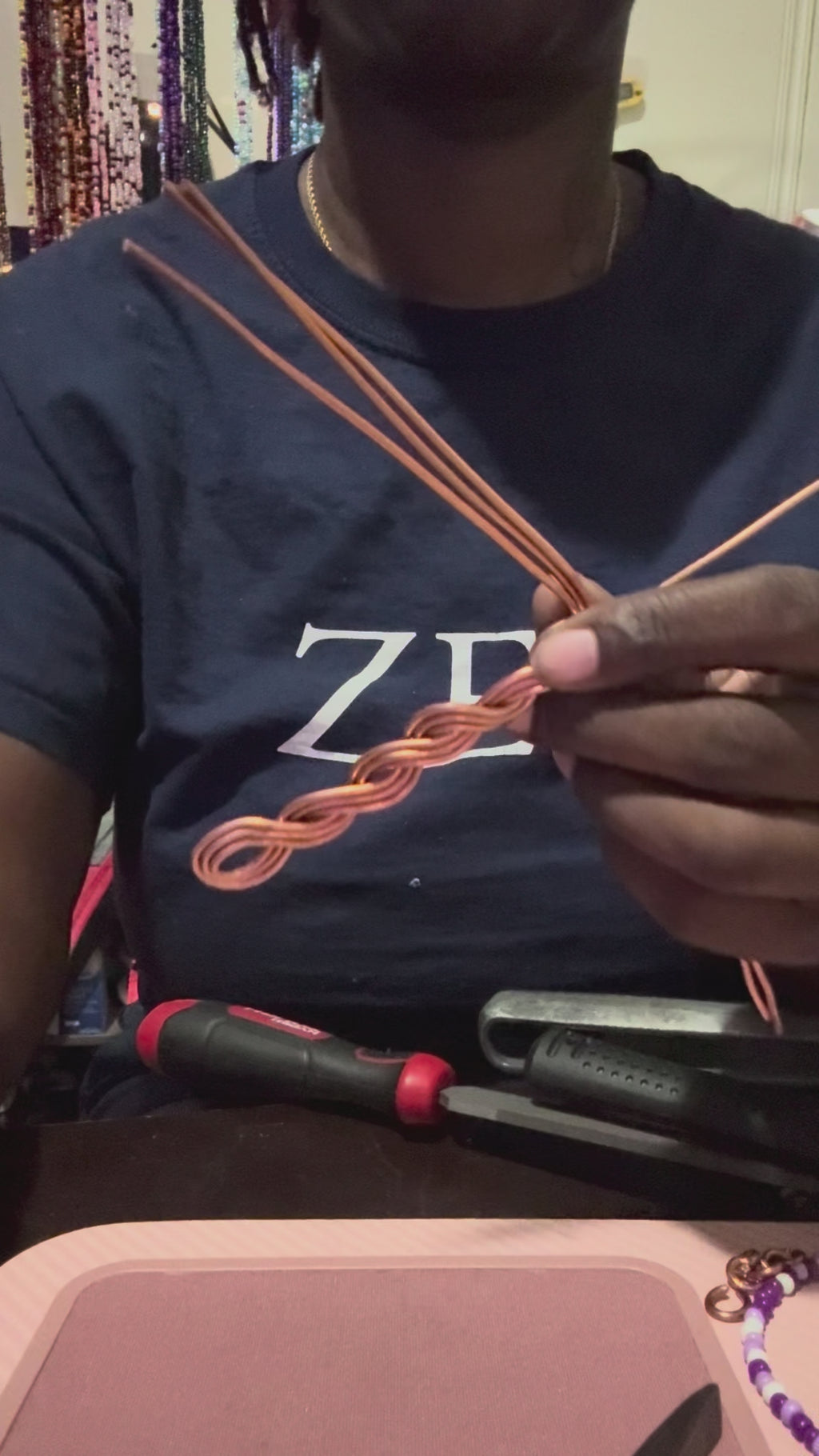 Copper bracelet and ring set